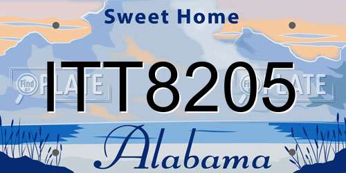 ITT8205 Alabama License Plate