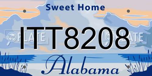 ITT8208 Alabama License Plate