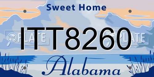 ITT8260 Alabama License Plate