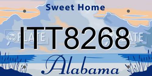 ITT8268 Alabama License Plate