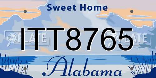 ITT8765 Alabama License Plate