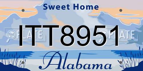 ITT8951 Alabama License Plate