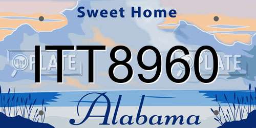 ITT8960 Alabama License Plate