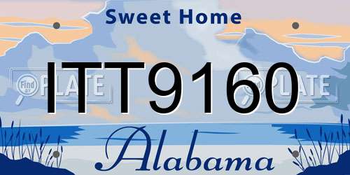 ITT9160 Alabama License Plate