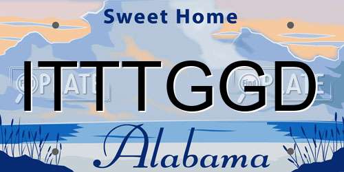 ITTTGGD Alabama License Plate