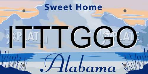 ITTTGGO Alabama License Plate