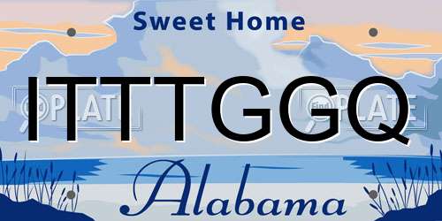 ITTTGGQ Alabama License Plate