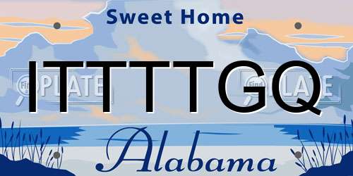 ITTTTGQ Alabama License Plate