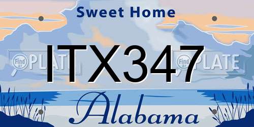 ITX347 Alabama License Plate