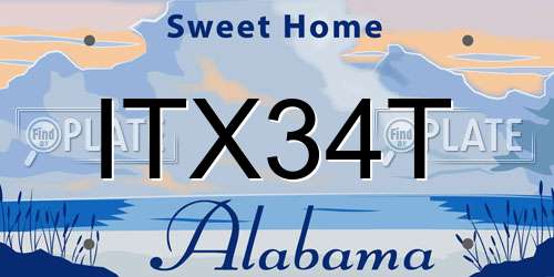 ITX34T Alabama License Plate