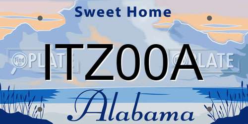 ITZ00A Alabama License Plate