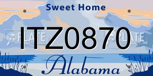 ITZ0870 Alabama License Plate