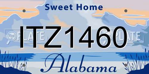 ITZ1460 Alabama License Plate