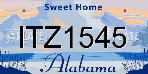 ITZ1545 Alabama License Plate