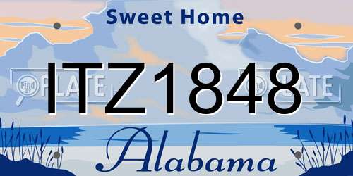 ITZ1848 Alabama License Plate