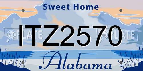 ITZ2570 Alabama License Plate