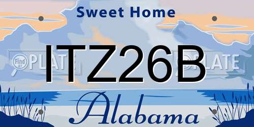 ITZ26B Alabama License Plate