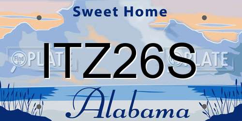 ITZ26S Alabama License Plate