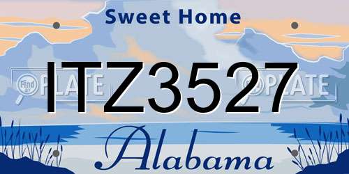 ITZ3527 Alabama License Plate