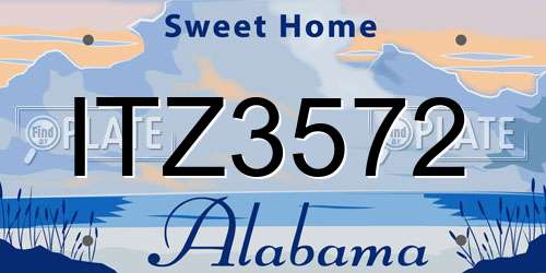ITZ3572 Alabama License Plate