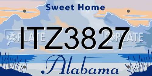 ITZ3827 Alabama License Plate