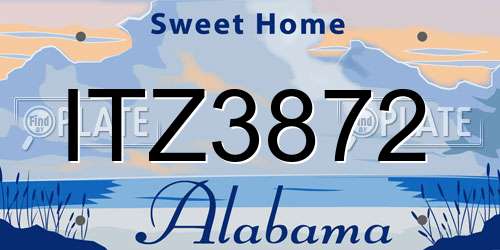 ITZ3872 Alabama License Plate