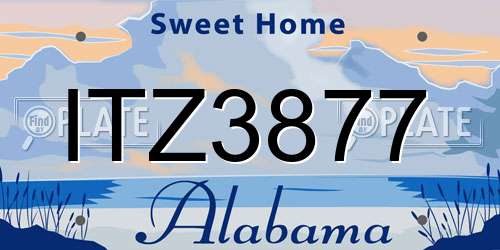 ITZ3877 Alabama License Plate