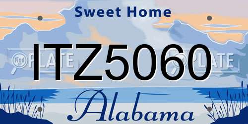 ITZ5060 Alabama License Plate