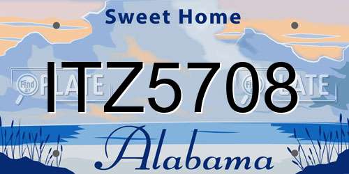 ITZ5708 Alabama License Plate