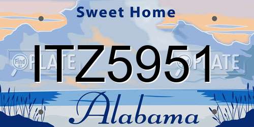 ITZ5951 Alabama License Plate