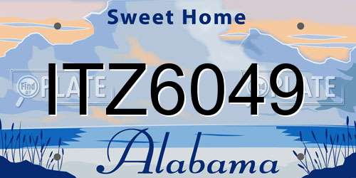 ITZ6049 Alabama License Plate