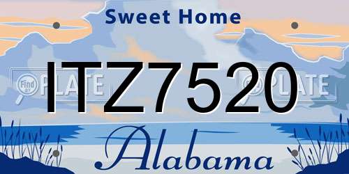 ITZ7520 Alabama License Plate