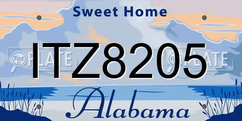 ITZ8205 Alabama License Plate