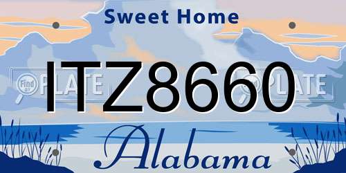 ITZ8660 Alabama License Plate