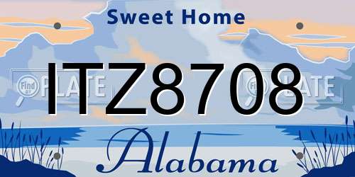 ITZ8708 Alabama License Plate