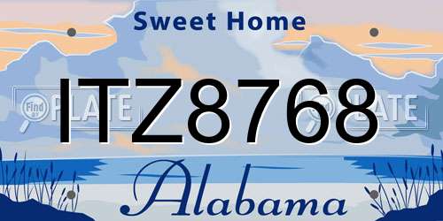 ITZ8768 Alabama License Plate