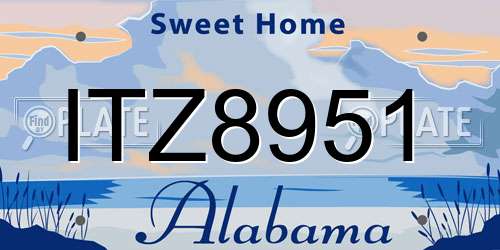 ITZ8951 Alabama License Plate