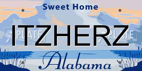 ITZHERZ Alabama License Plate