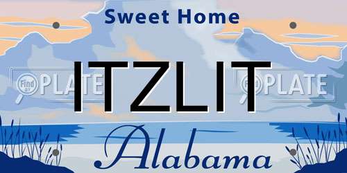 ITZLIT Alabama License Plate