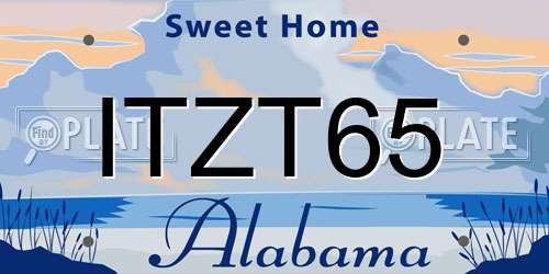 ITZT65 Alabama License Plate