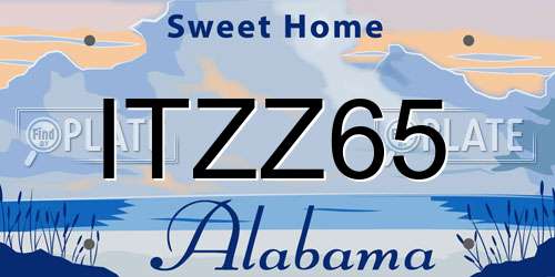ITZZ65 Alabama License Plate