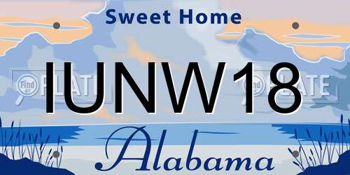 IUNW18 Alabama License Plate