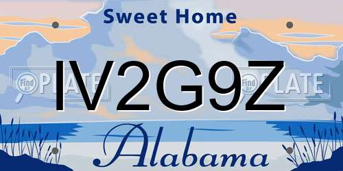 IV2G9Z Alabama License Plate