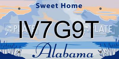 IV7G9T Alabama License Plate