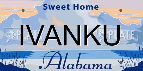 IVANKU Alabama License Plate