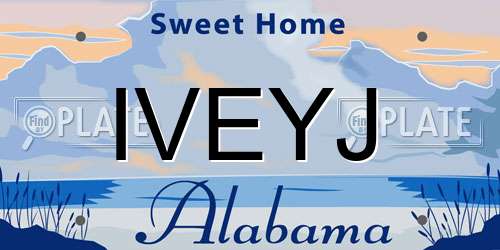 IVEYJ Alabama License Plate