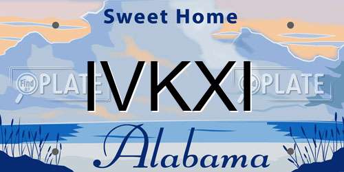 IVKXI Alabama License Plate