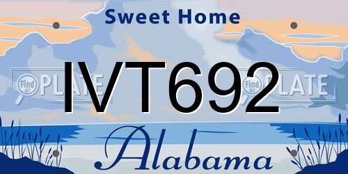 IVT692 Alabama License Plate
