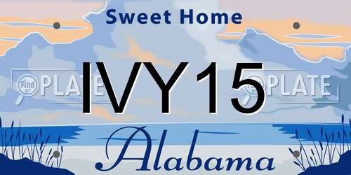 IVY15 Alabama License Plate