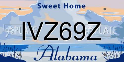 IVZ69Z Alabama License Plate